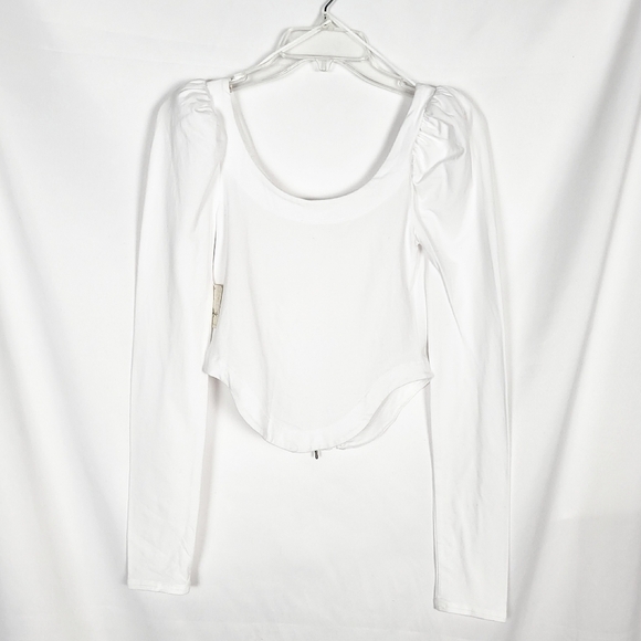 FREE PEOPLE Willow Two-Way Cropped Top NWT reversible white bridal - Picture 3 of 7